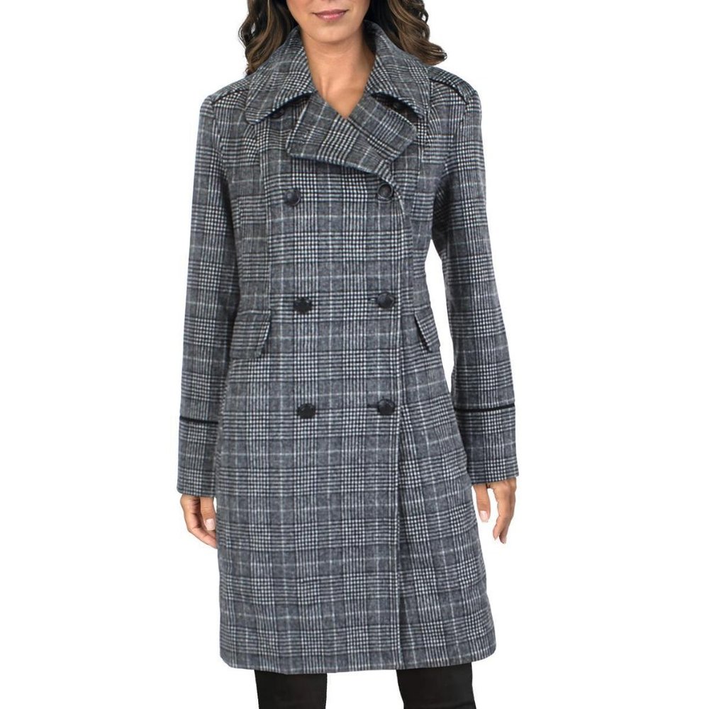 Vince Camuto grey plaid coat XXL